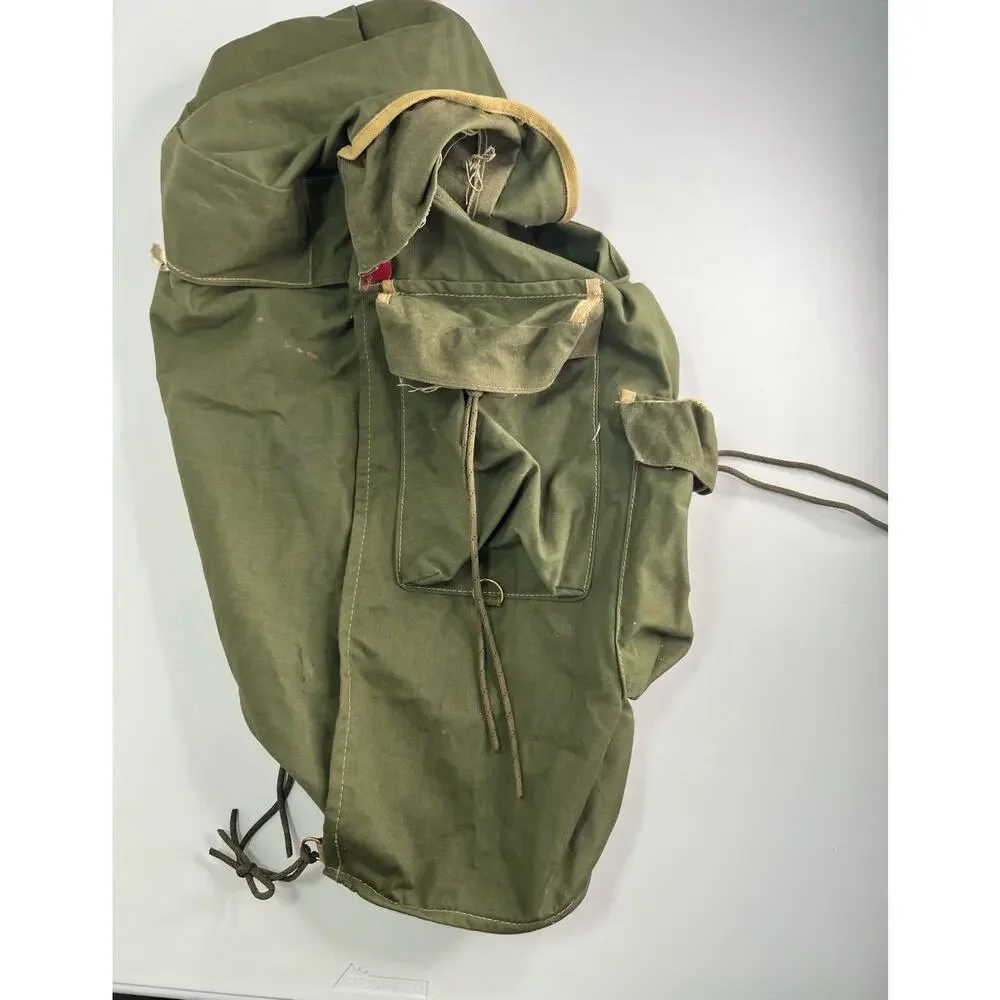 Vintage Del Campo Military Rucksack Pack Bag Olive No Straps
